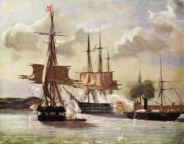 Vilhelm Pedersen Escena de slaget ved Eckernforde 1849 Batalla Naval Pinturas al óleo